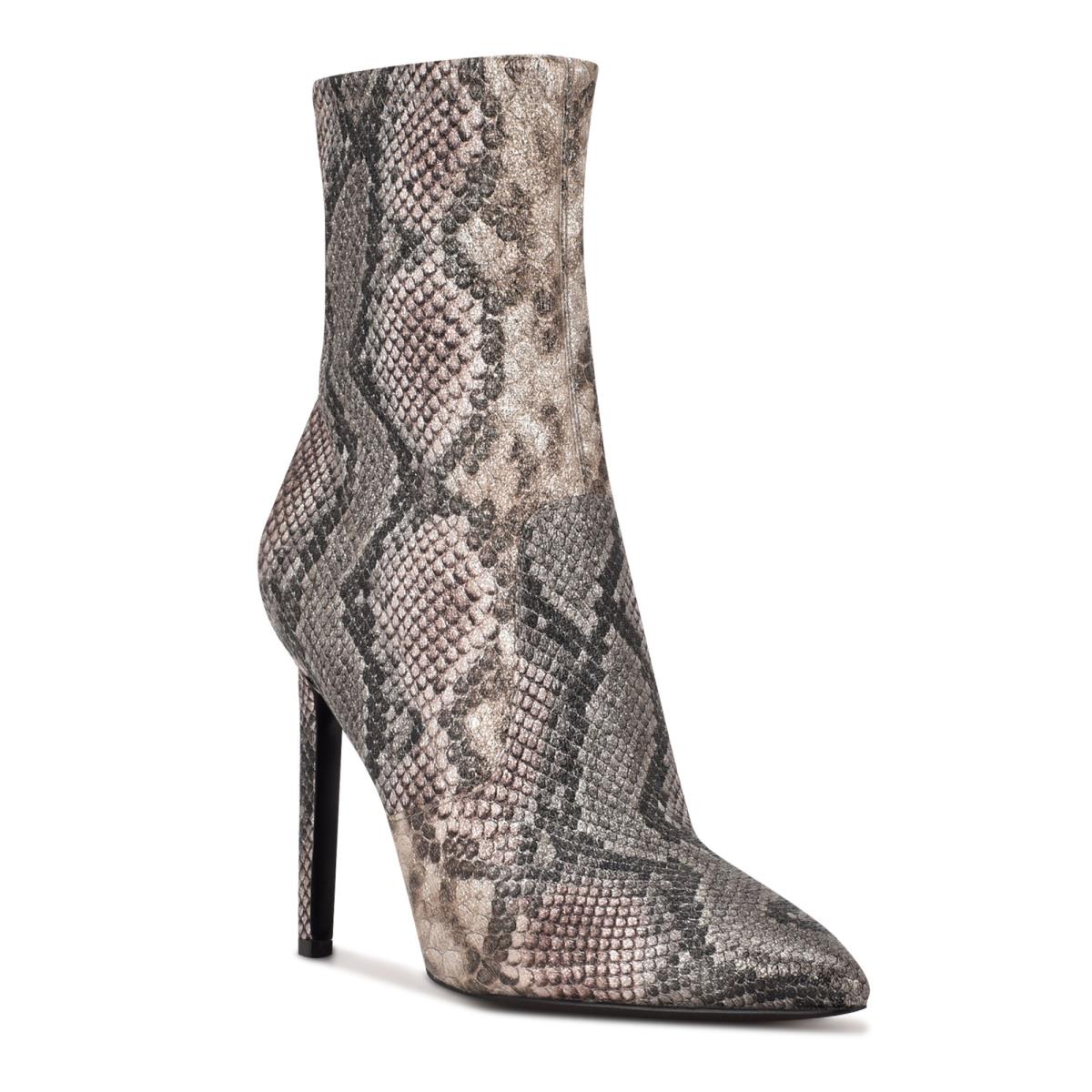 Nine West Teoy Dress Booties Snake | MTGC85742