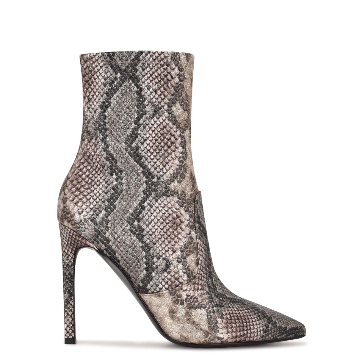 Nine West Teoy Dress Booties Snake | MTGC85742