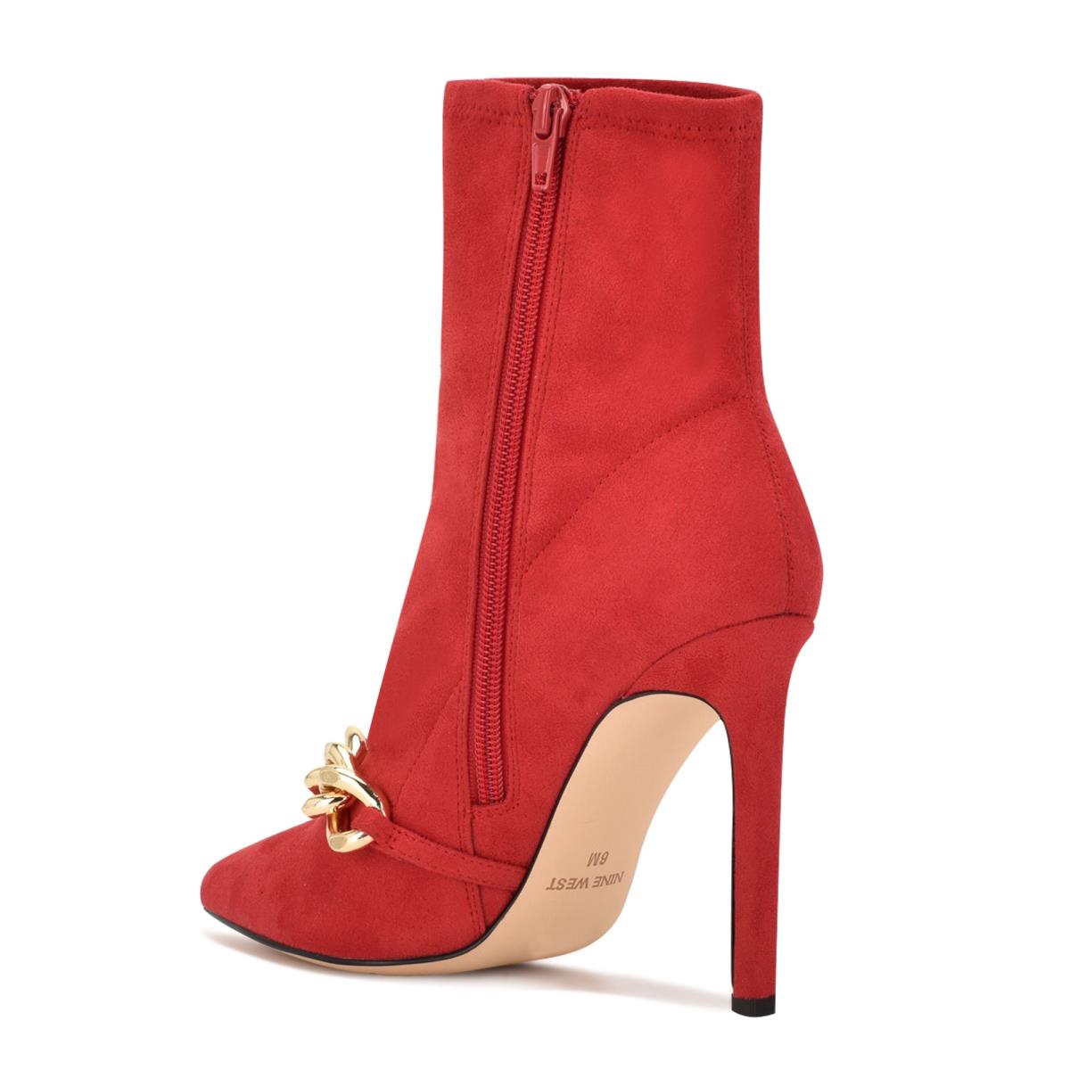 Nine West Timbaa Dress Bootie Booties Red | IBRP87104