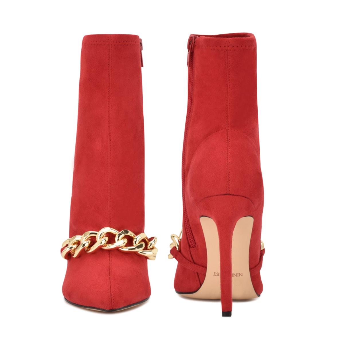 Nine West Timbaa Dress Bootie Booties Red | IBRP87104