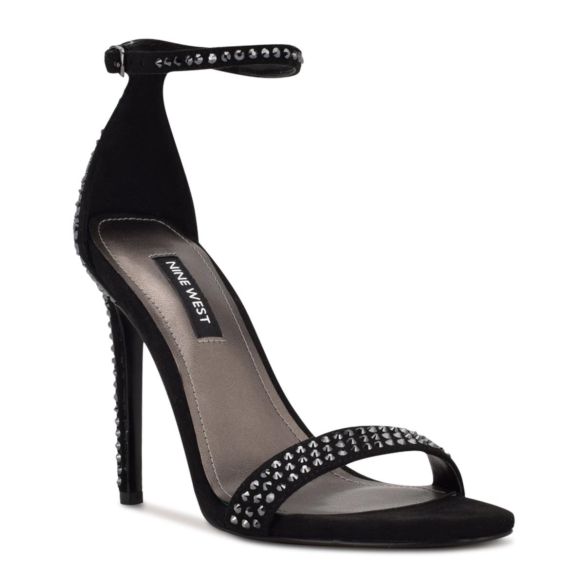 Nine West Toria Ankle Strap Sandals Black | ZQBX10237