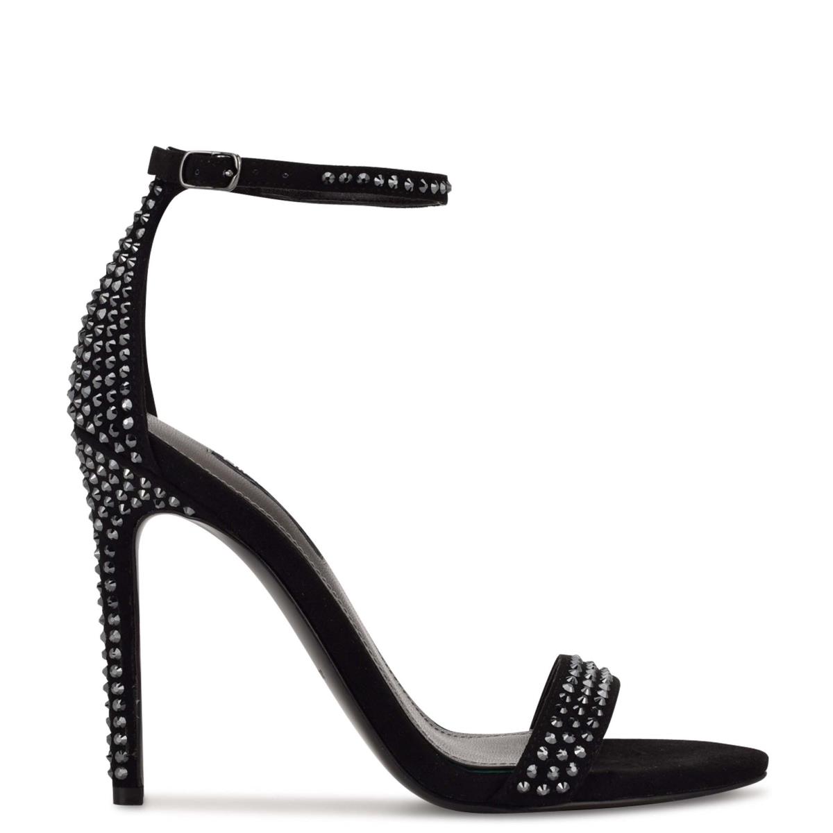 Nine West Toria Ankle Strap Sandals Black | ZQBX10237