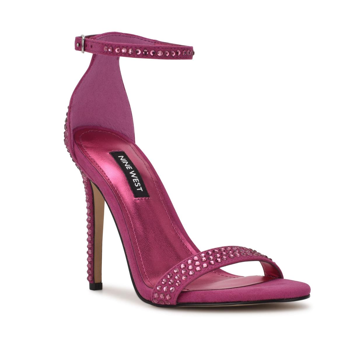 Nine West Toria Ankle Strap Sandals Dark Pink | IPMZ92065