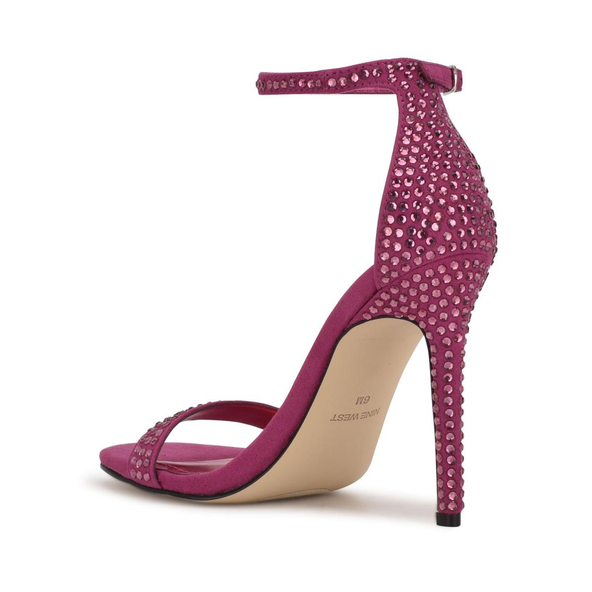 Nine West Toria Ankle Strap Sandals Dark Pink | IPMZ92065