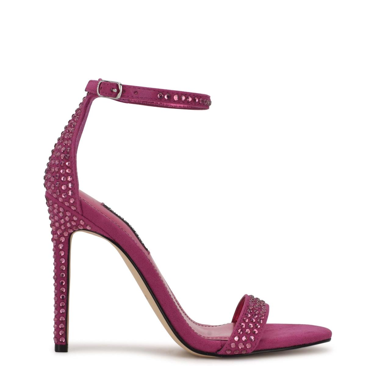 Nine West Toria Ankle Strap Sandals Dark Pink | IPMZ92065