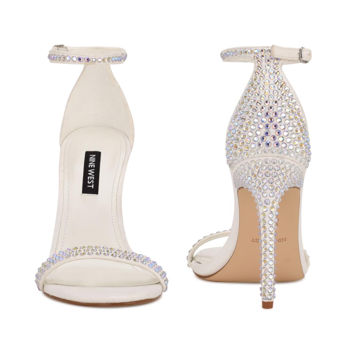 Nine West Toria Ankle Strap Sandals White | UXFW28715