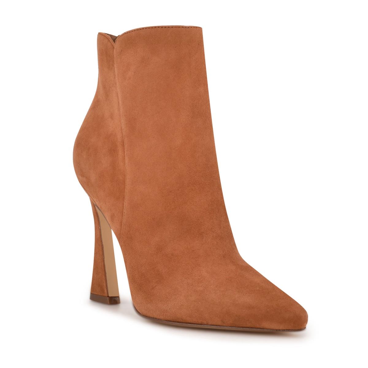 Nine West Torrie Dress Booties Brown | DGSE07516