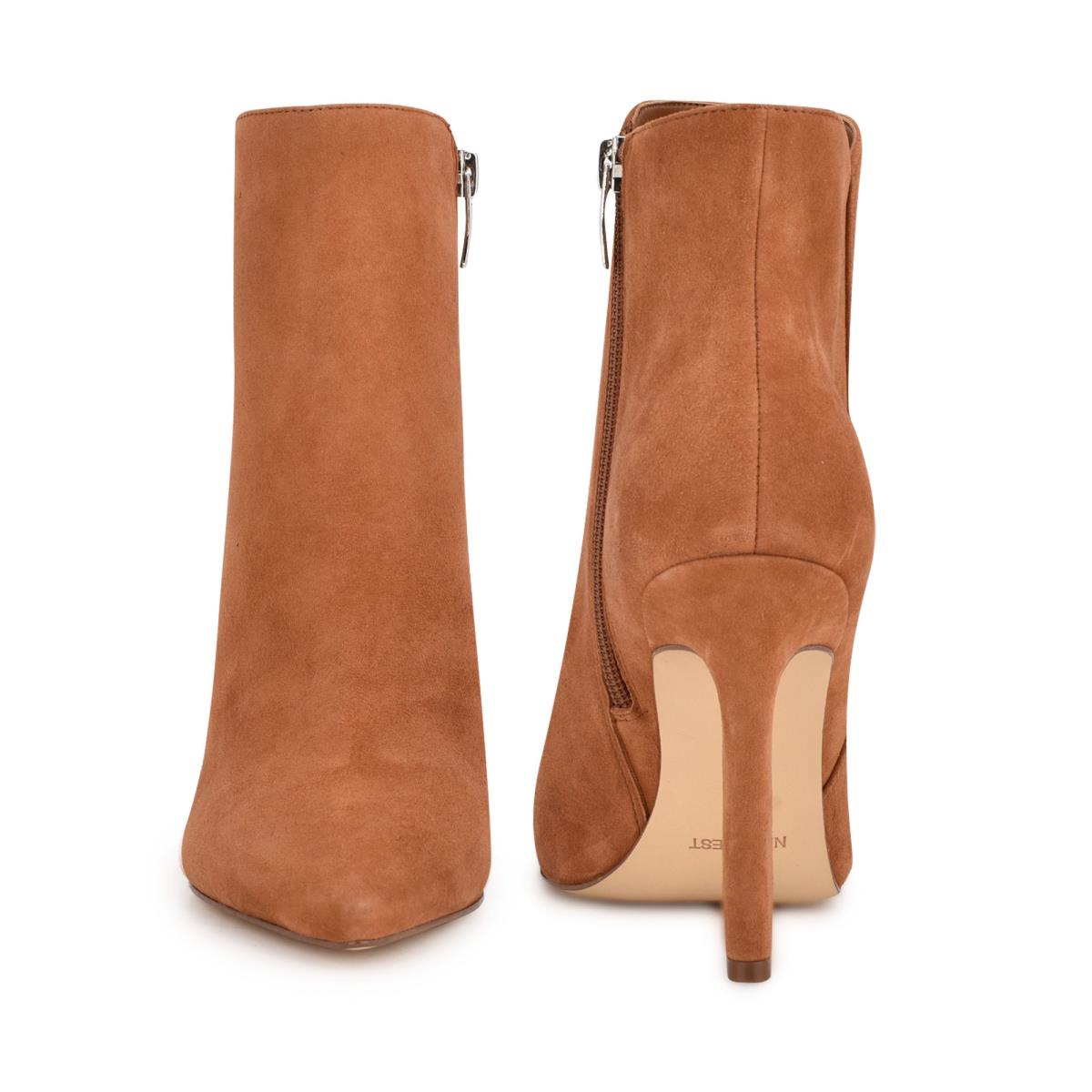 Nine West Torrie Dress Booties Brown | DGSE07516