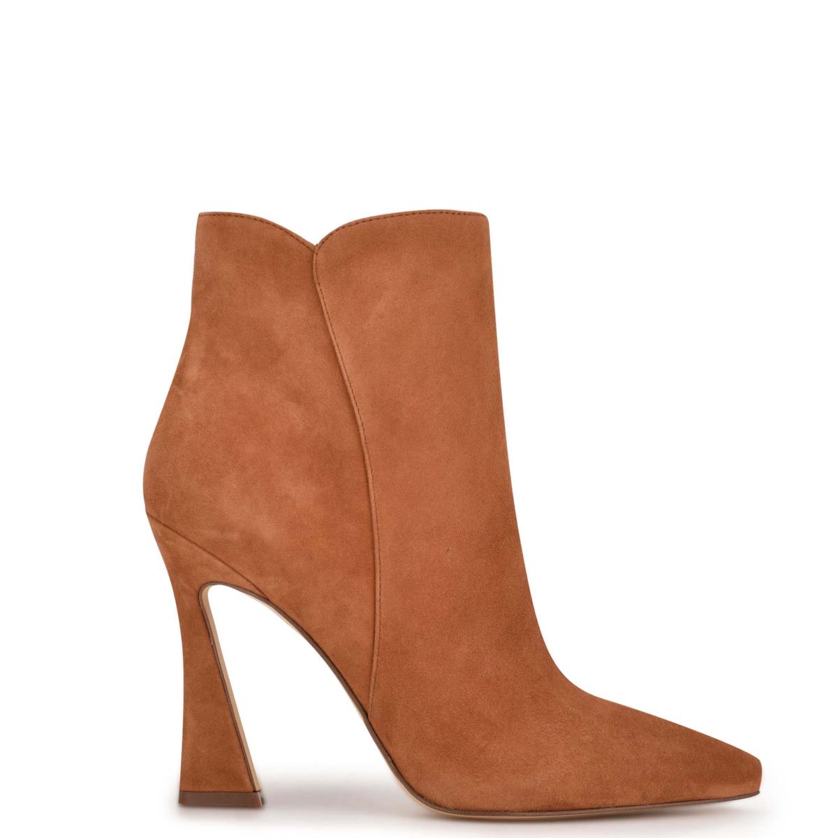 Nine West Torrie Dress Booties Brown | DGSE07516