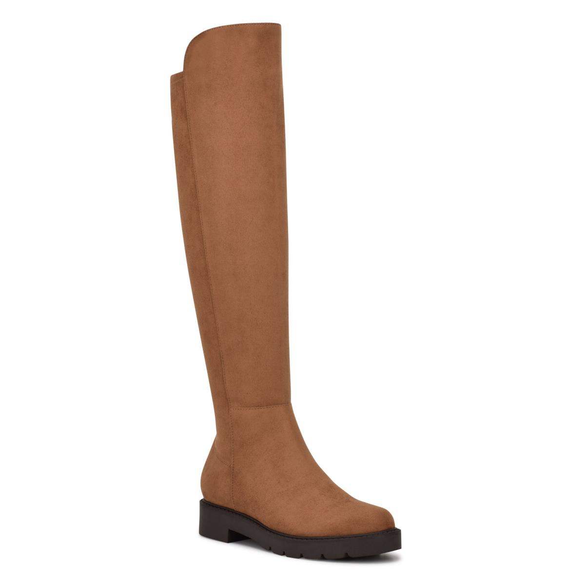 Nine West Tread Over The Knee Lug Sole Boots Brown | CJYW93810