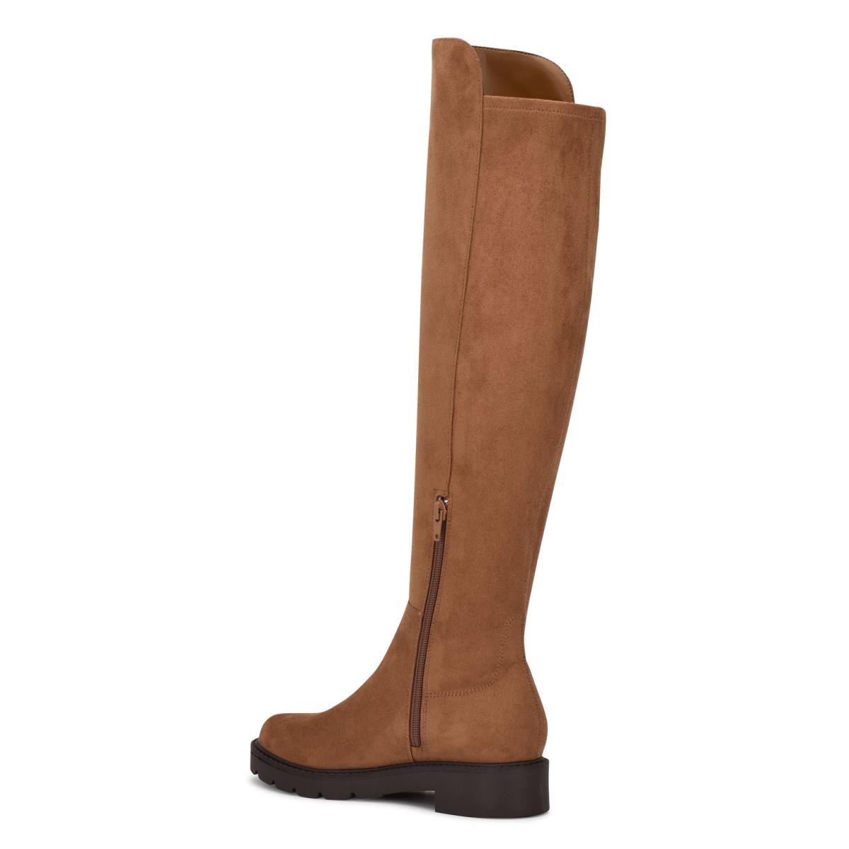 Nine West Tread Over The Knee Lug Sole Boots Brown | CJYW93810