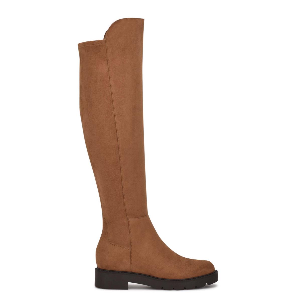 Nine West Tread Over The Knee Lug Sole Boots Brown | CJYW93810