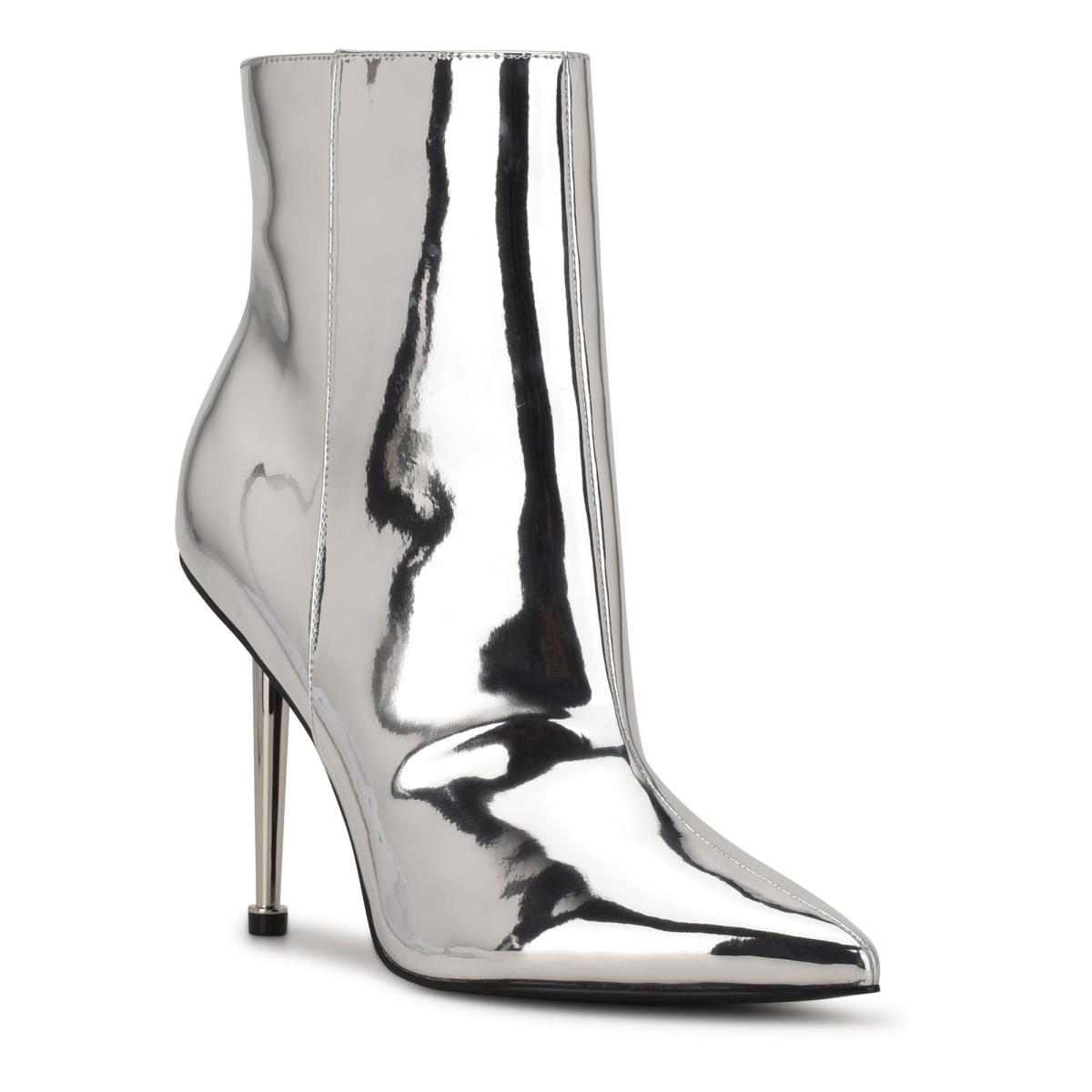 Nine West Tryin Dress Booties Silver | FPTW74035