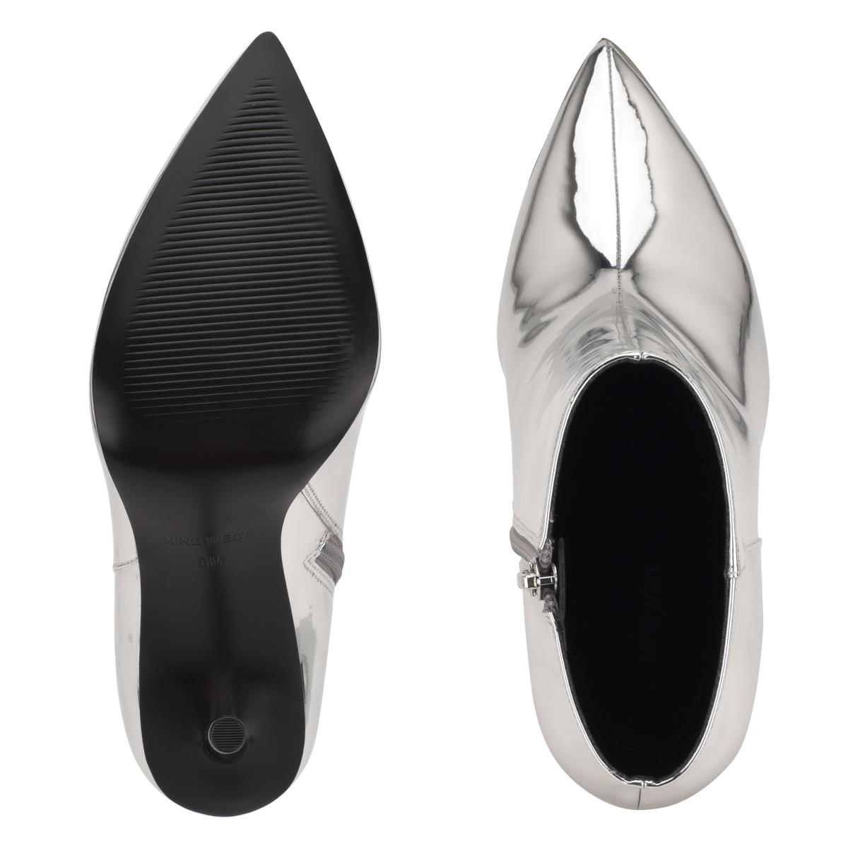 Nine West Tryin Dress Booties Silver | FPTW74035