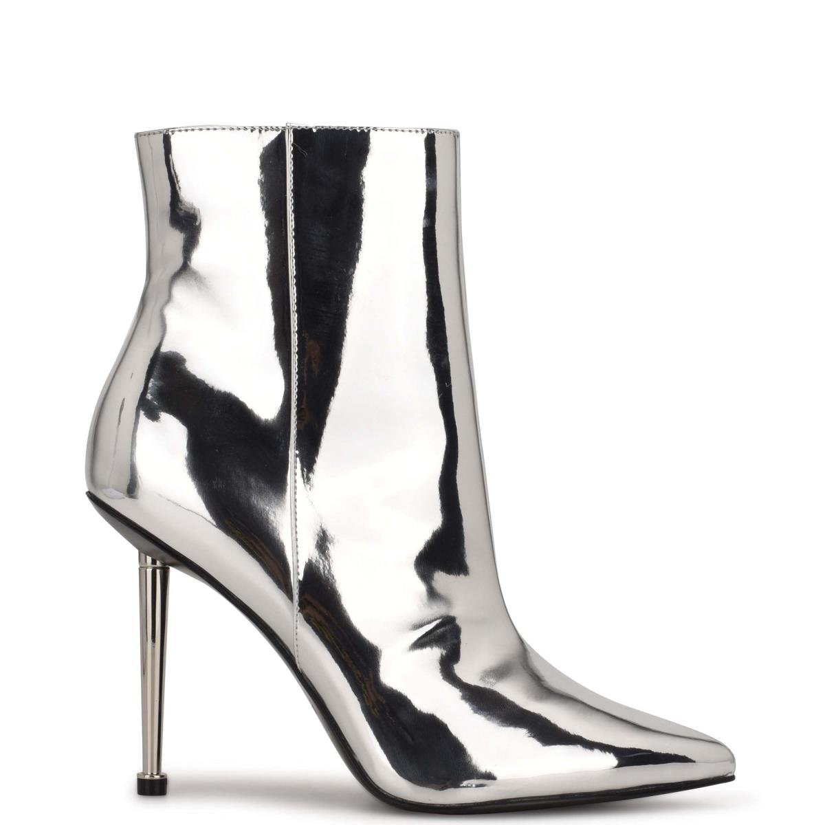 Nine West Tryin Dress Booties Silver | FPTW74035