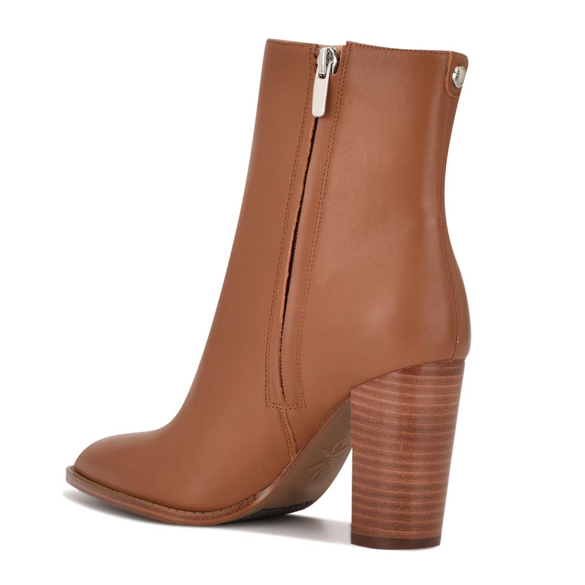 Nine West Tryme 9x9 Heeled Booties Brown | OMAX27130