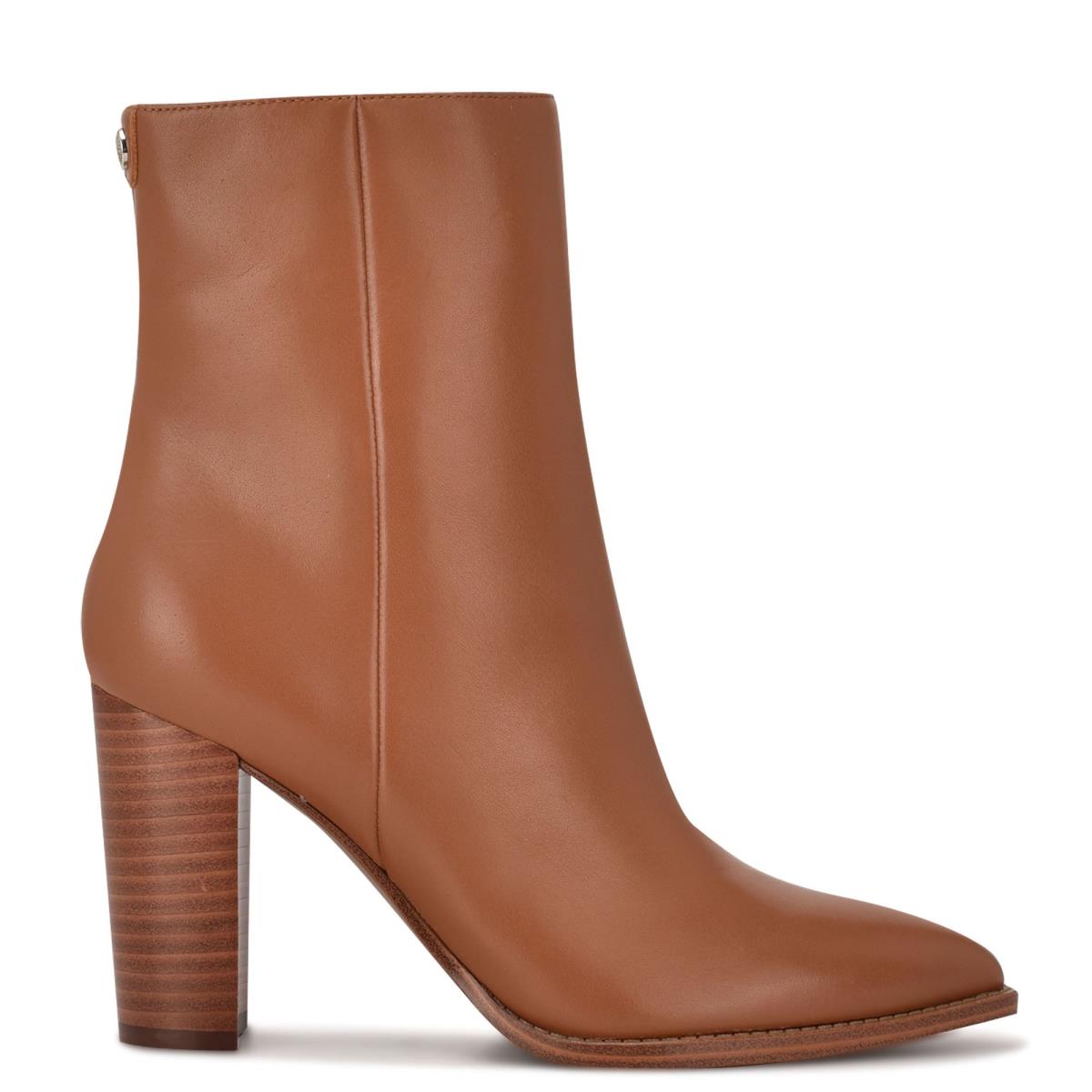 Nine West Tryme 9x9 Heeled Booties Brown | OMAX27130