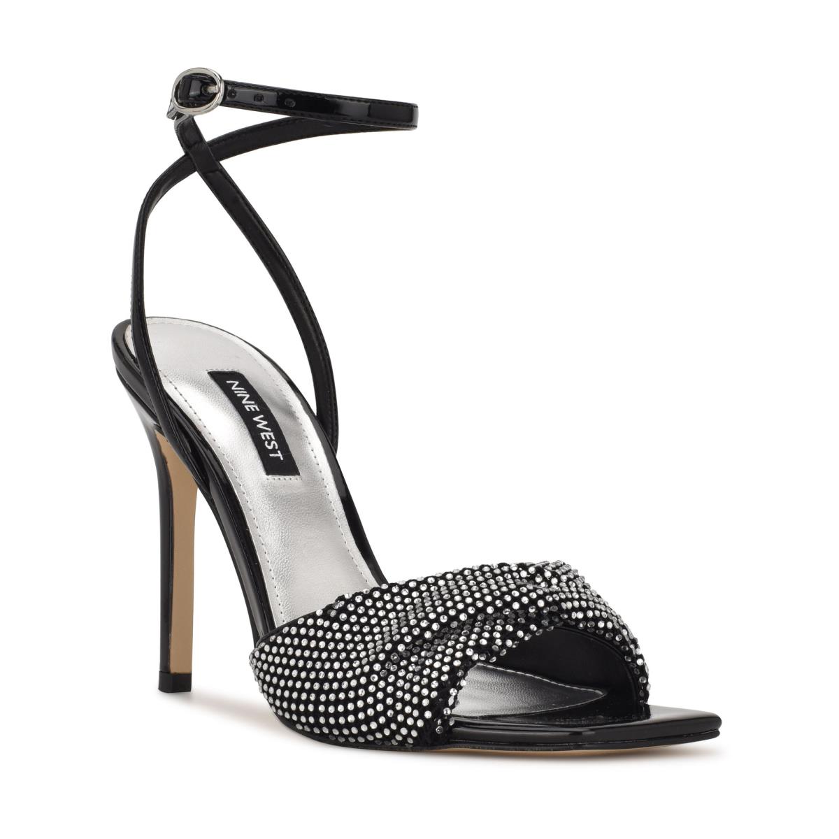 Nine West Twinkle Heeled Dress Sandals Black | LTRQ80152