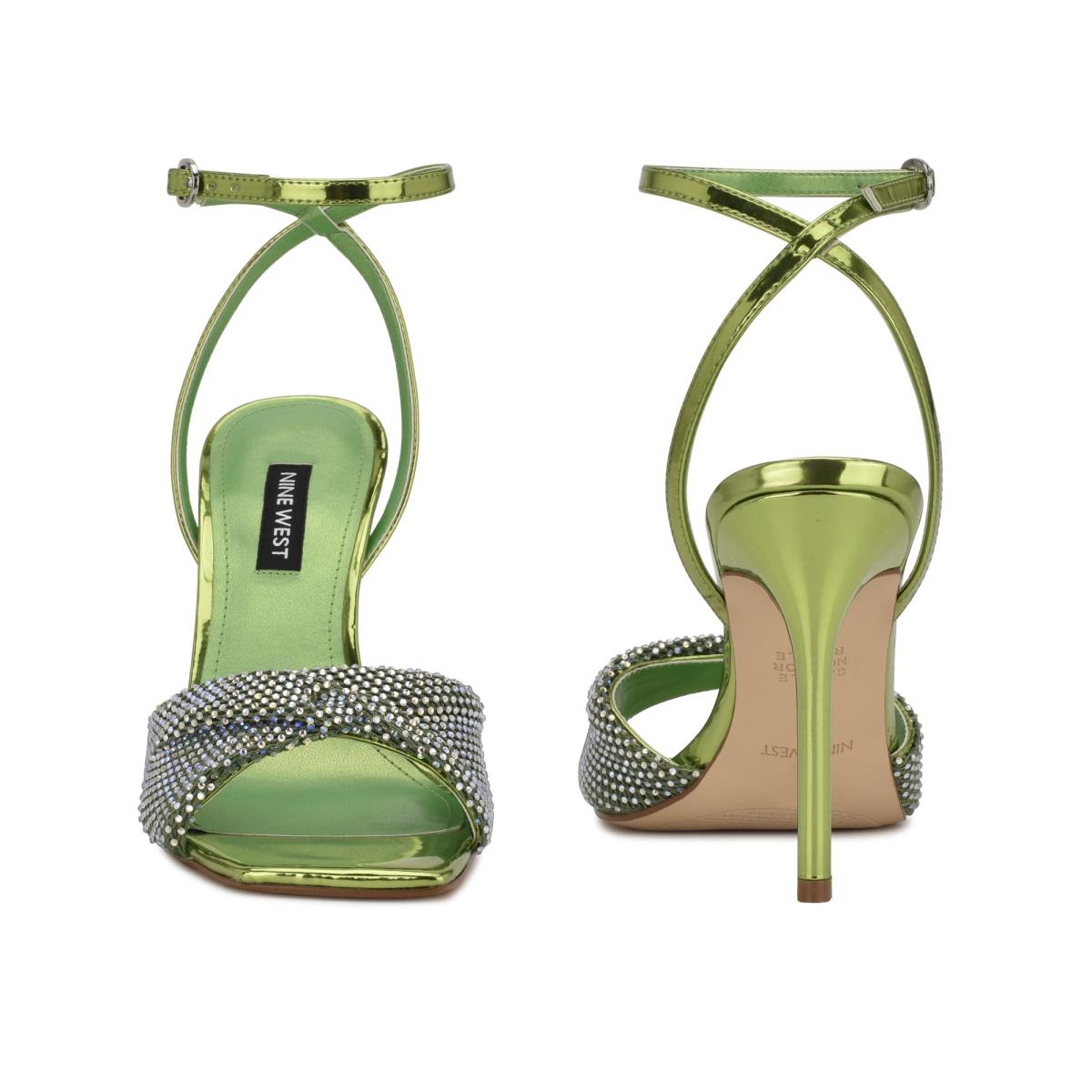 Nine West Twinkle Heeled Dress Sandals Light Green | MEZF84079