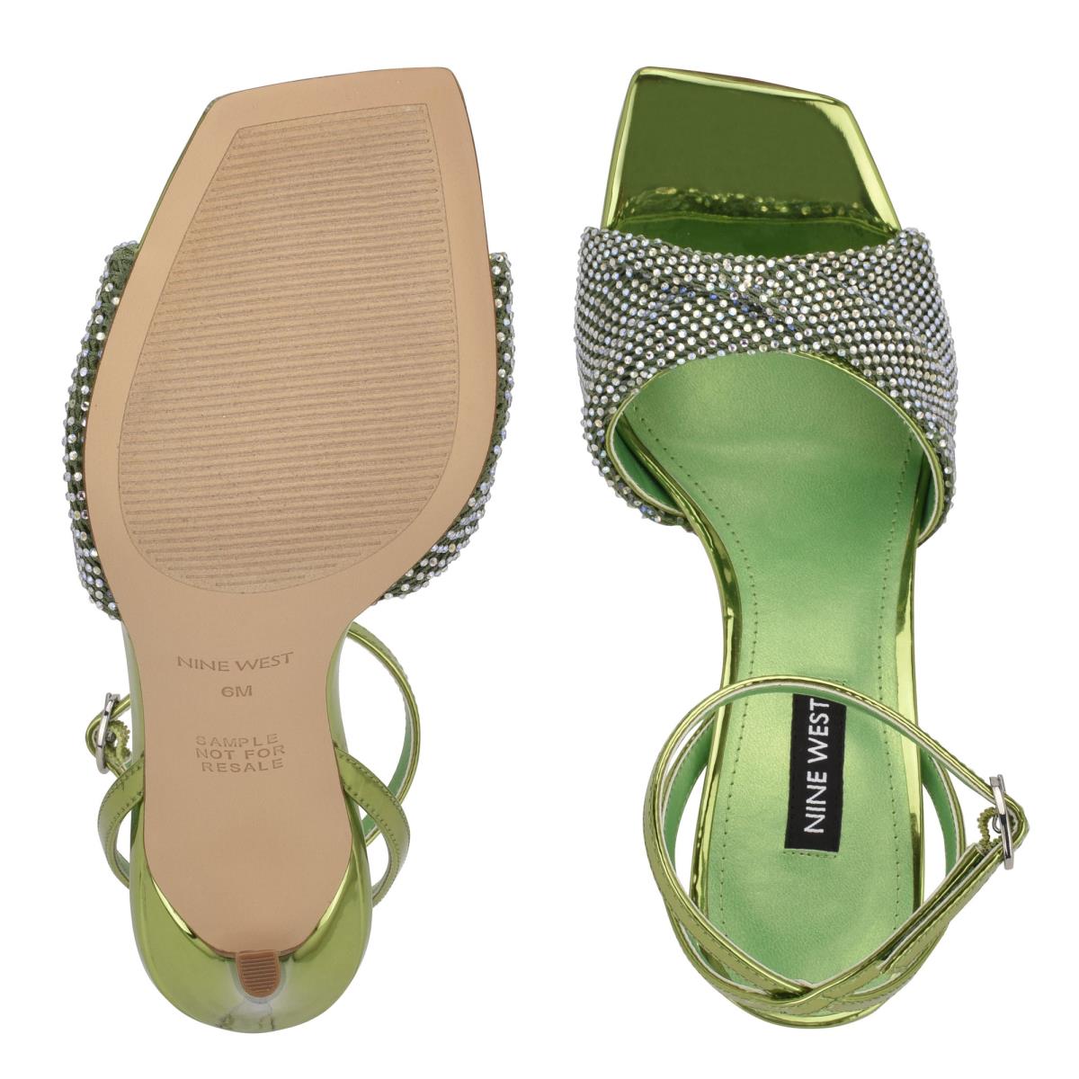 Nine West Twinkle Heeled Dress Sandals Light Green | MEZF84079