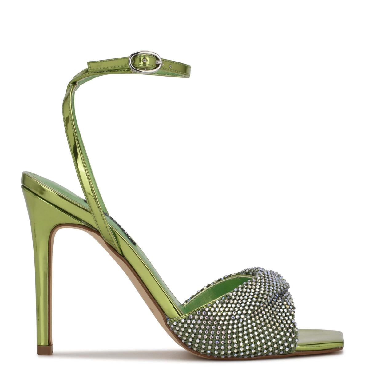 Nine West Twinkle Heeled Dress Sandals Light Green | MEZF84079