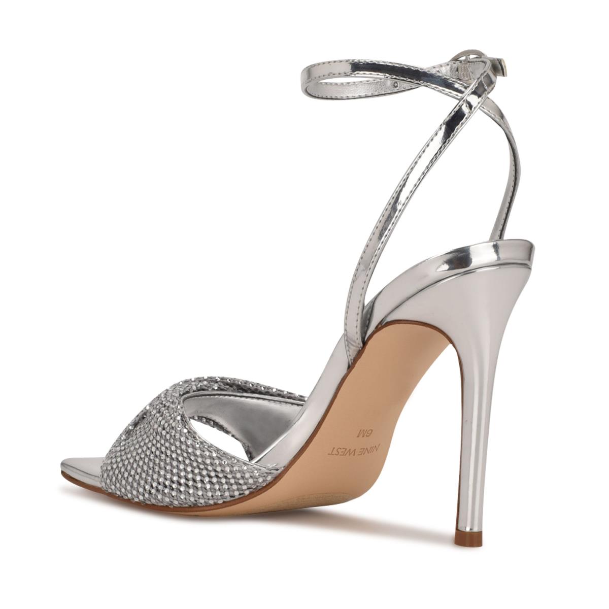 Nine West Twinkle Heeled Dress Sandals Silver | KPQW04761