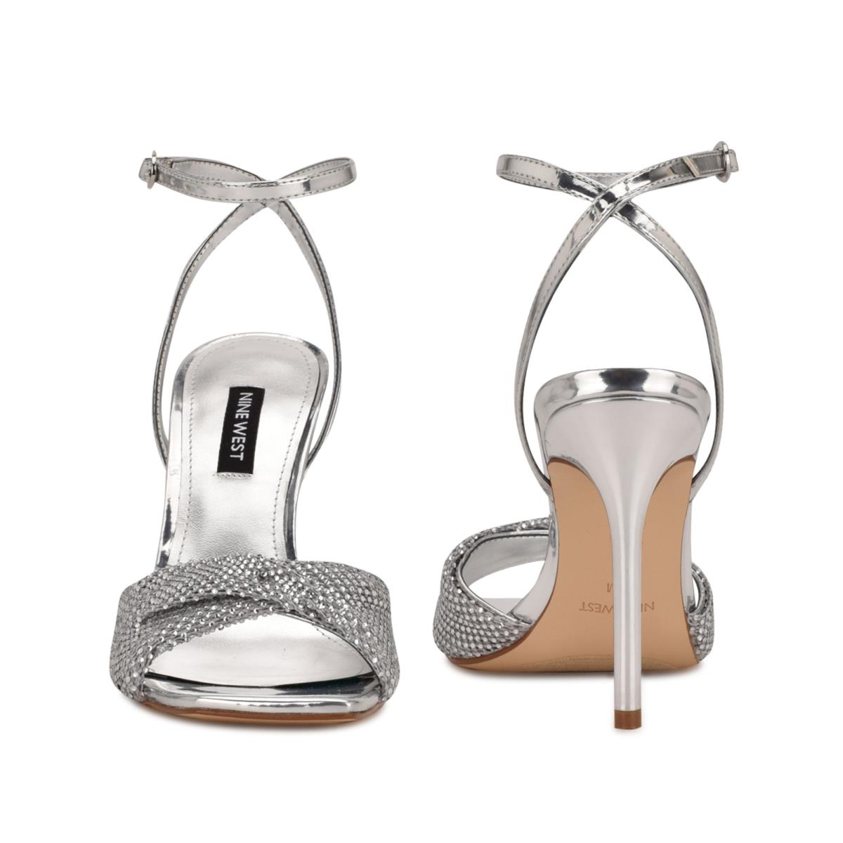 Nine West Twinkle Heeled Dress Sandals Silver | KPQW04761