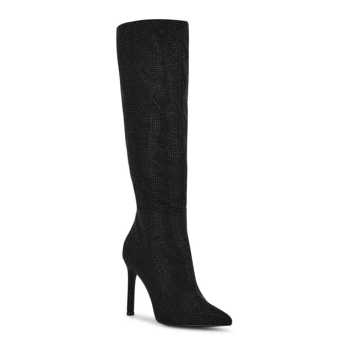 Nine West Tysh Rhinestone Dress Boots Black | ELAU36725