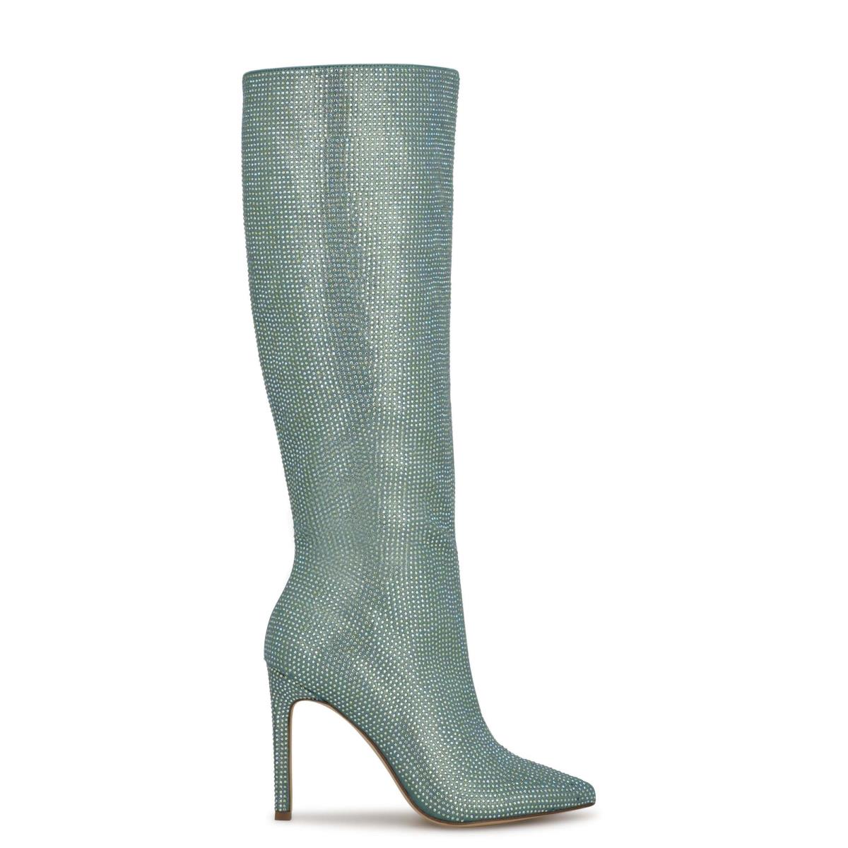 Nine West Tysh Rhinestone Dress Boots Light Green | RTKX46038