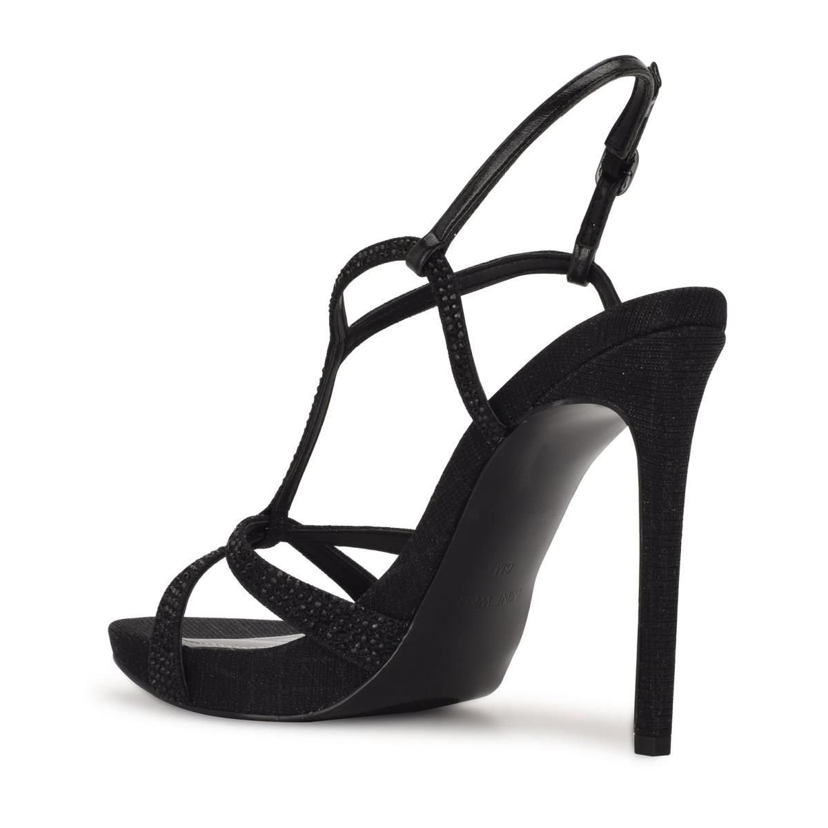 Nine West Ulliy Heeled Dress Sandals Black | WDBQ38072