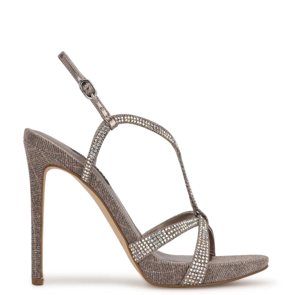 Nine West Ulliy Heeled Dress Sandals Brown | KYJN80429