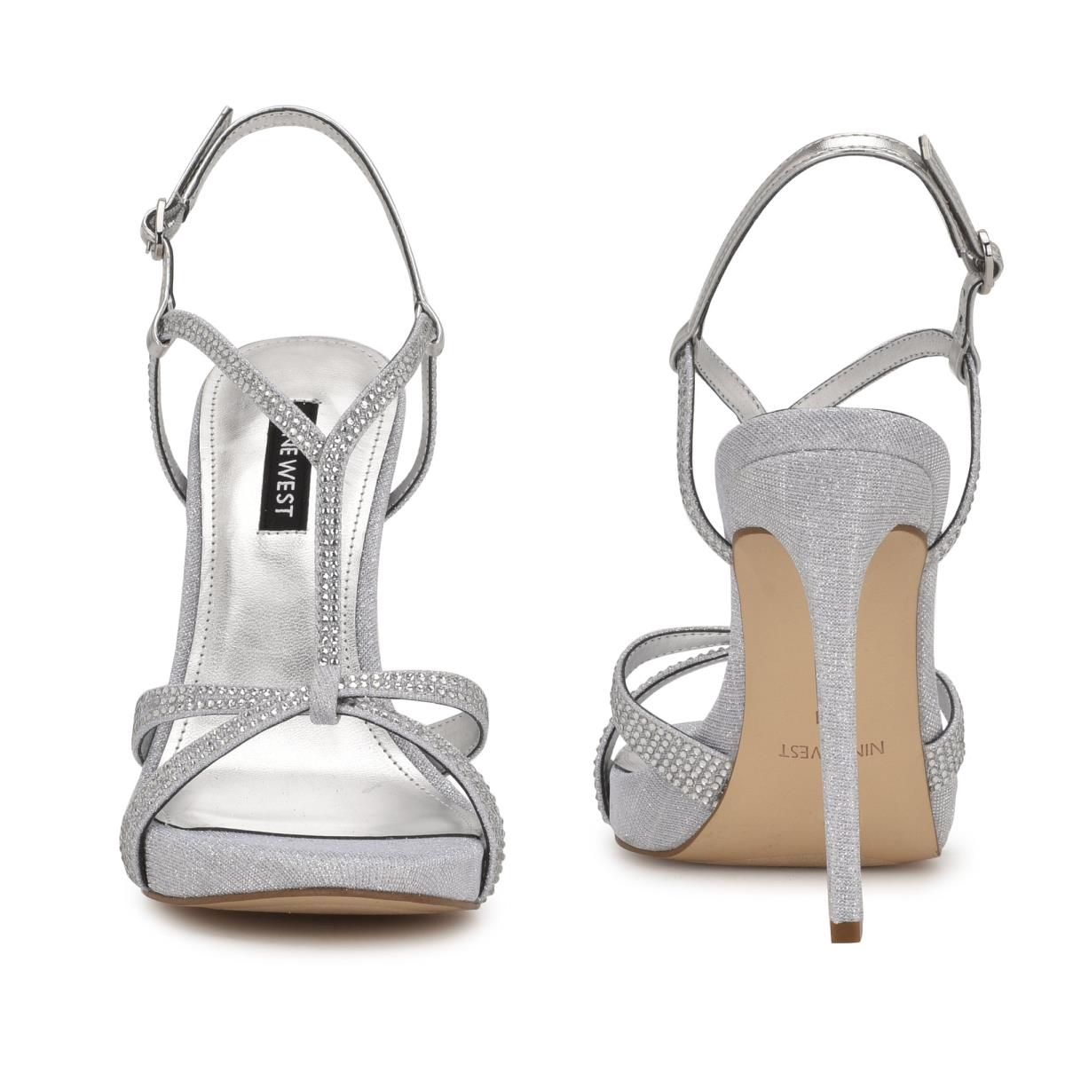 Nine West Ulliy Heeled Dress Sandals Silver | IAPM56241