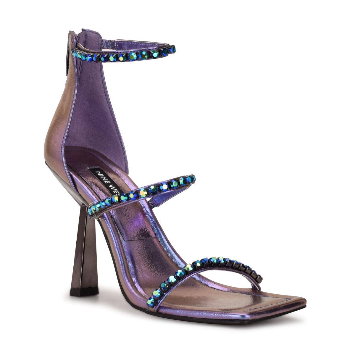 Nine West Vavoom Rhinestone Strappy Dress Sandals Pink | ULIA87951