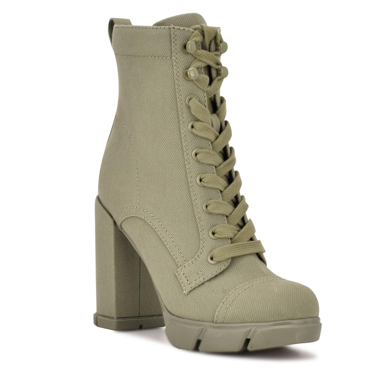 Nine West Vega Heeled Booties Olive | SUWF32685