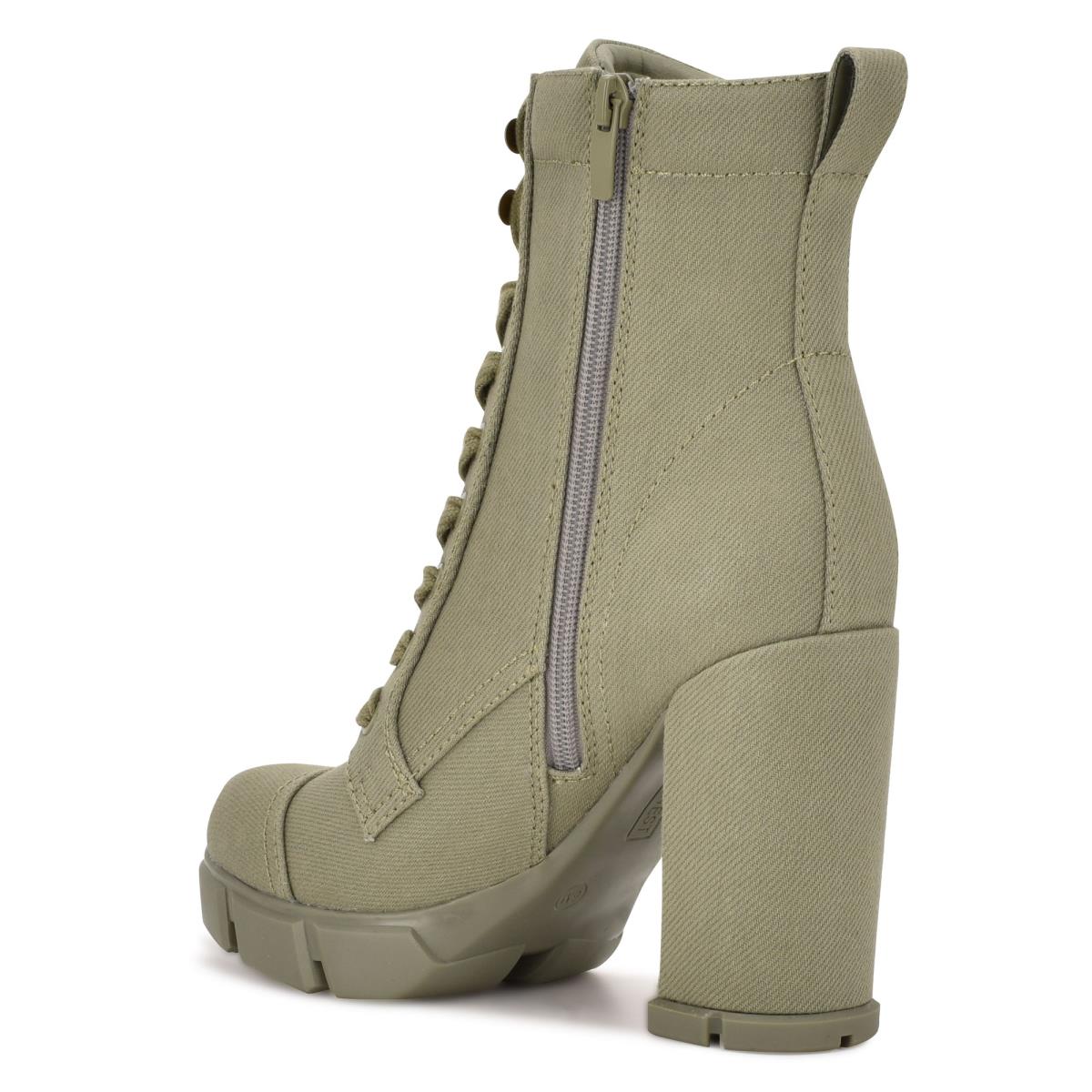 Nine West Vega Heeled Booties Olive | SUWF32685