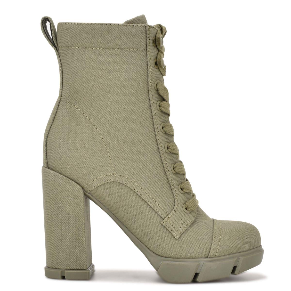 Nine West Vega Heeled Booties Olive | SUWF32685