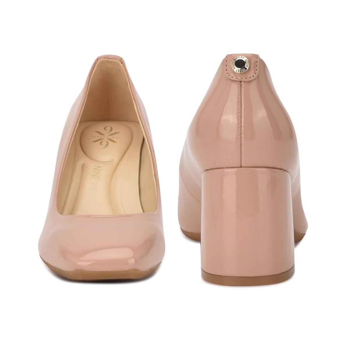 Nine West Vibe 9x9 Block Heel Pumps Beige | KOUW50497