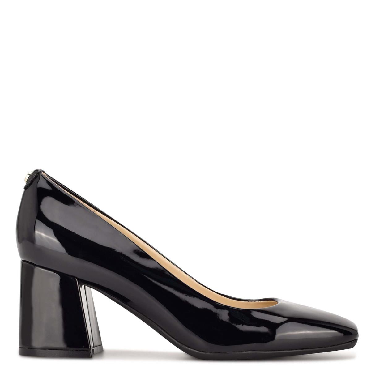 Nine West Vibe 9x9 Block Heel Pumps Black | GWXR97058