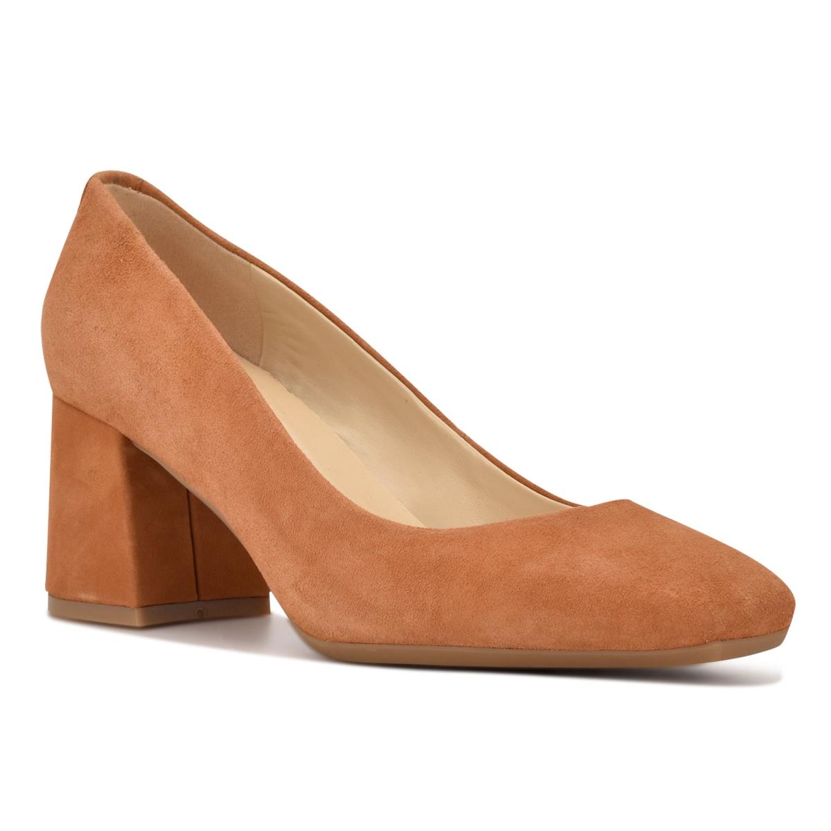 Nine West Vibe 9x9 Block Heel Pumps Mustard | ROAB49523