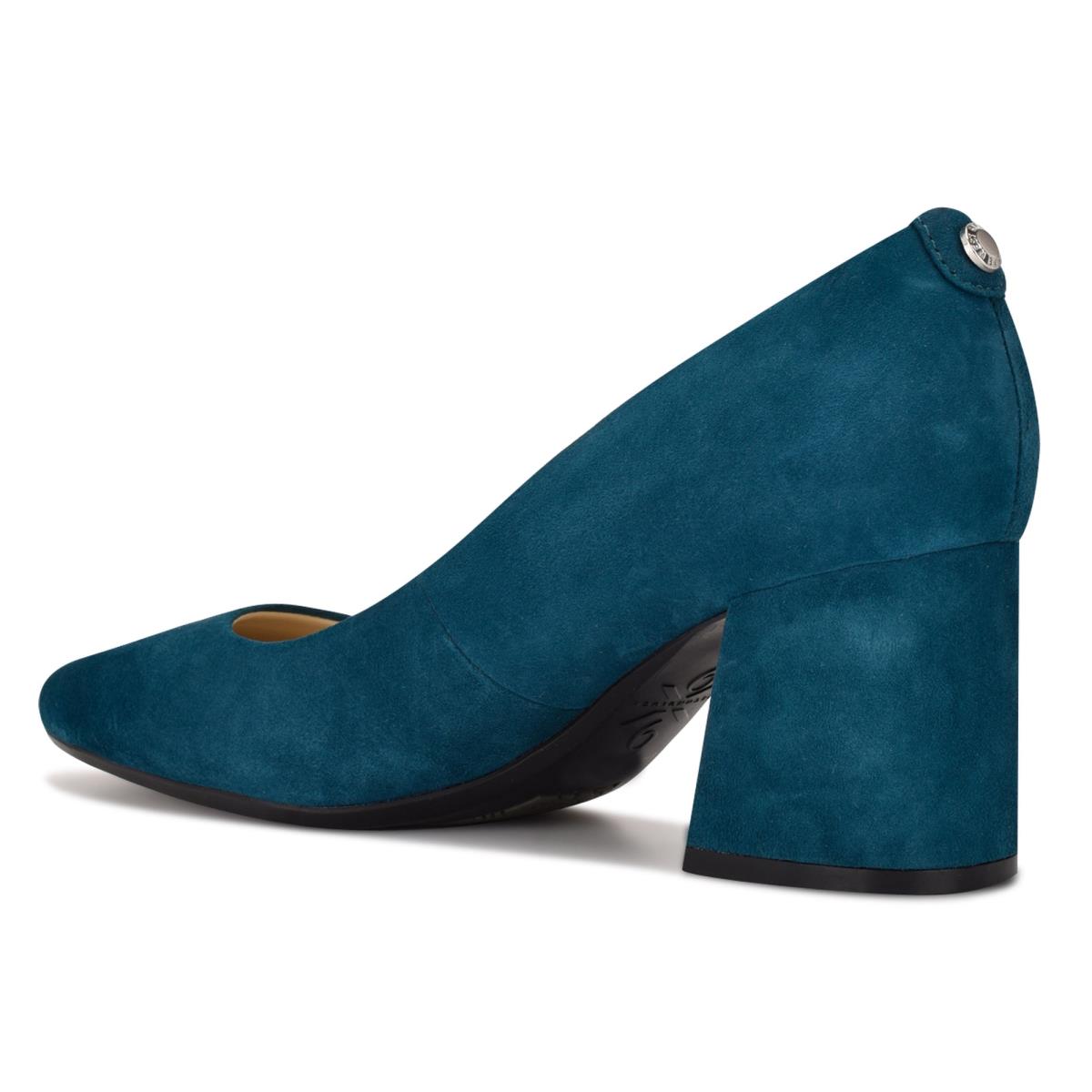 Nine West Vibe 9x9 Block Heel Pumps Turquoise | OQRZ34209