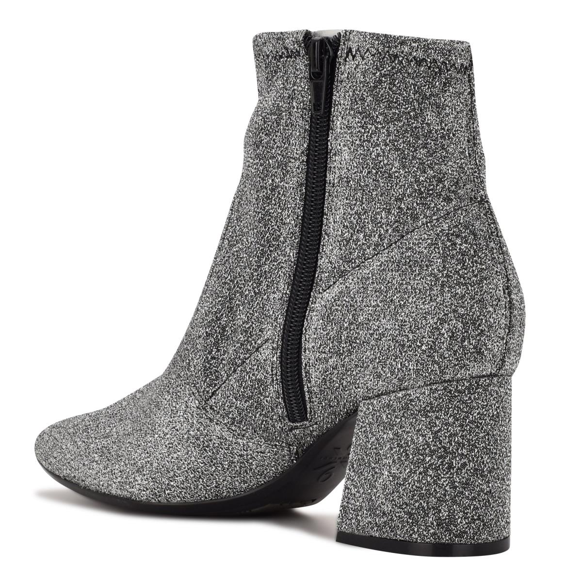 Nine West Viper 9x9 Heeled Booties Silver | EDGU34652