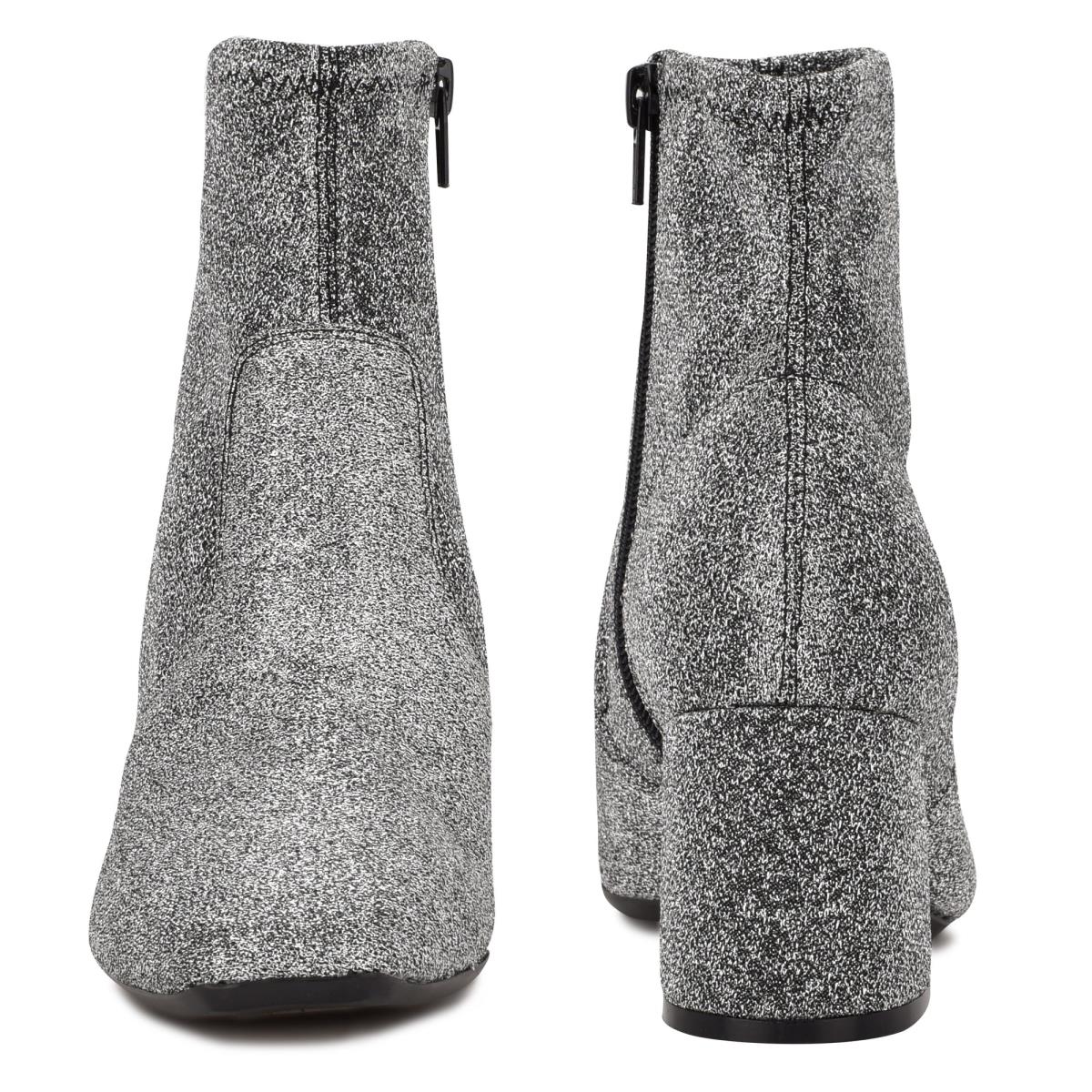 Nine West Viper 9x9 Heeled Booties Silver | EDGU34652