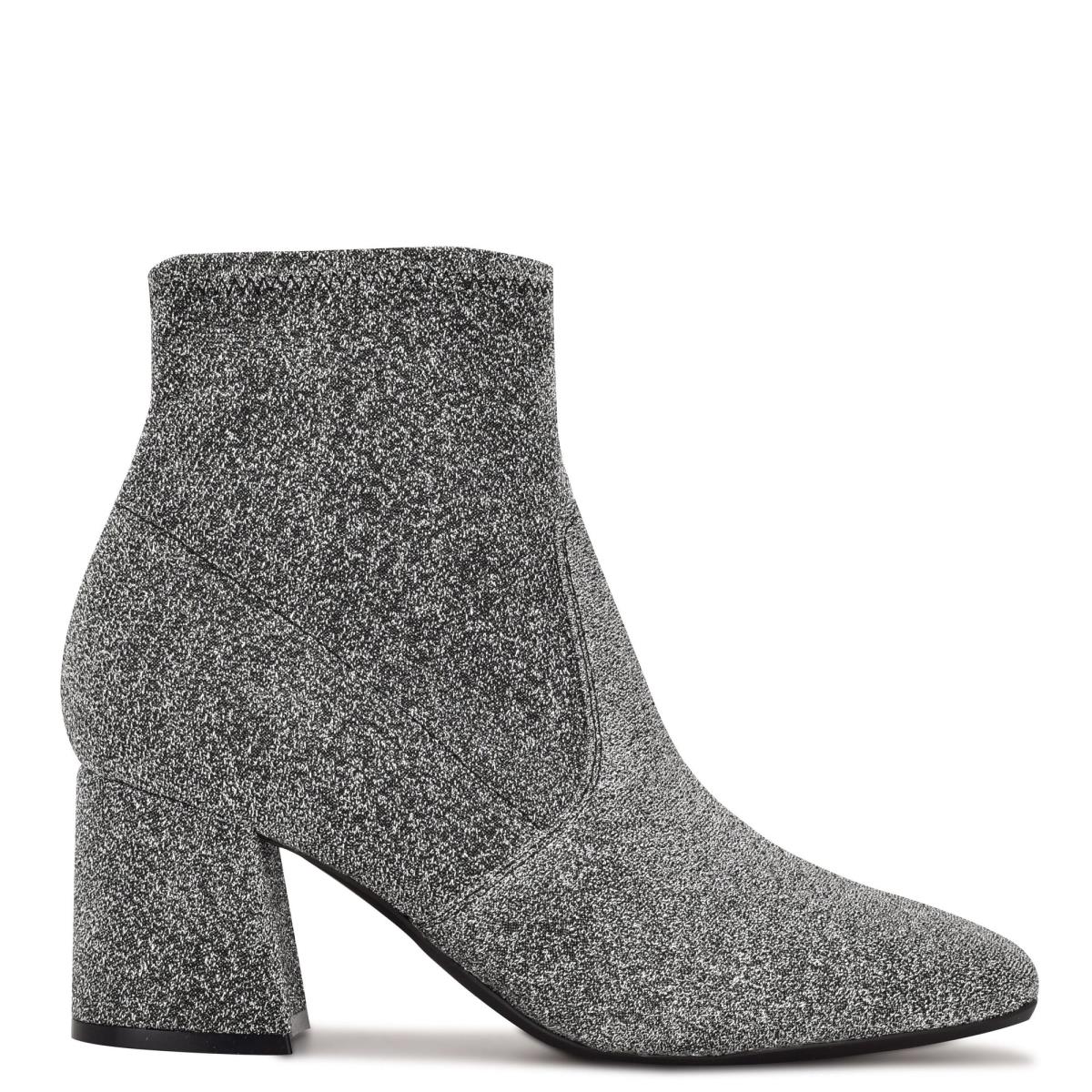 Nine West Viper 9x9 Heeled Booties Silver | EDGU34652