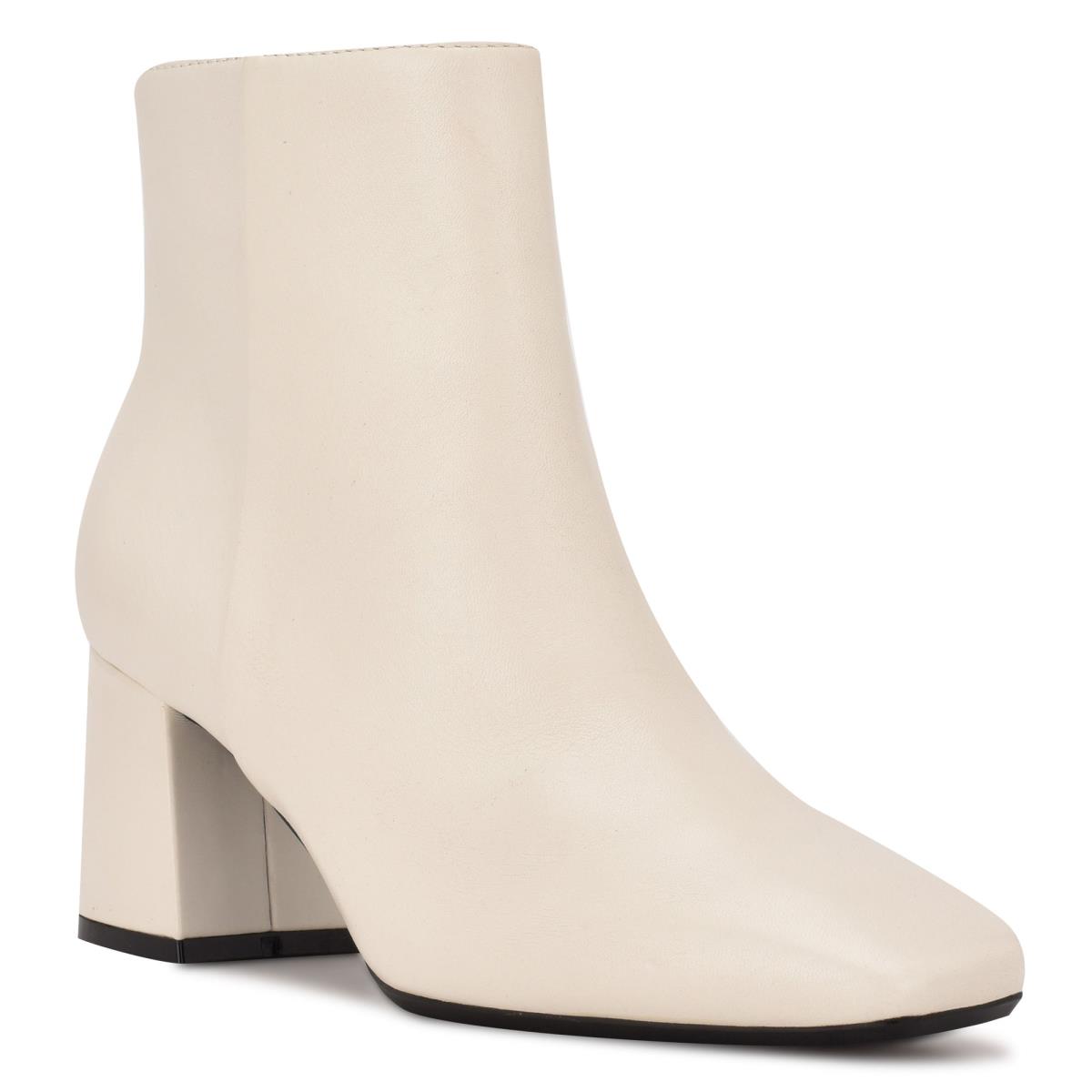 Nine West Vivy 9x9 Heeled Booties Beige | ETBR98310