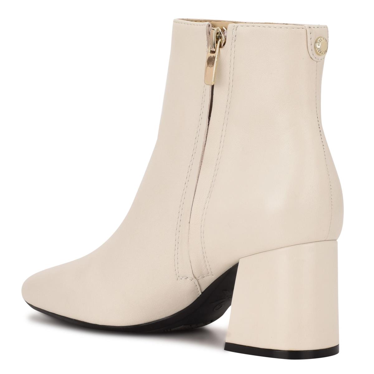 Nine West Vivy 9x9 Heeled Booties Beige | ETBR98310