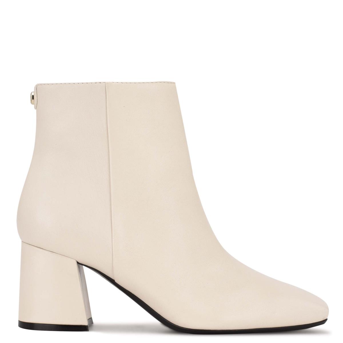 Nine West Vivy 9x9 Heeled Booties Beige | ETBR98310