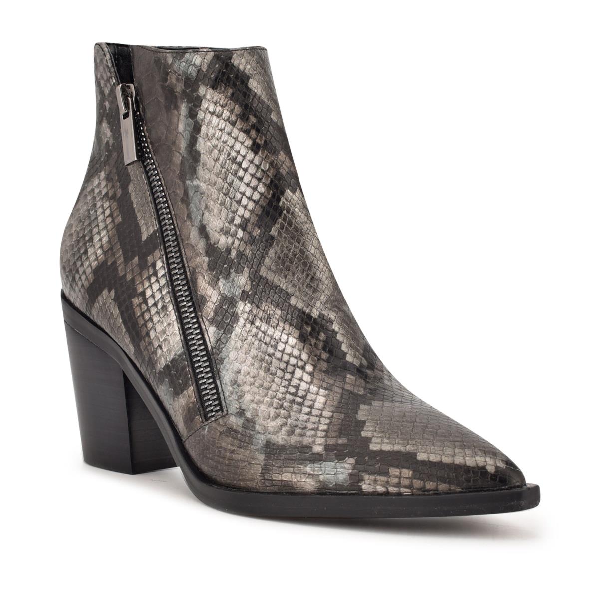 Nine West Wearit Block Heel Booties Snake | VLDX80421