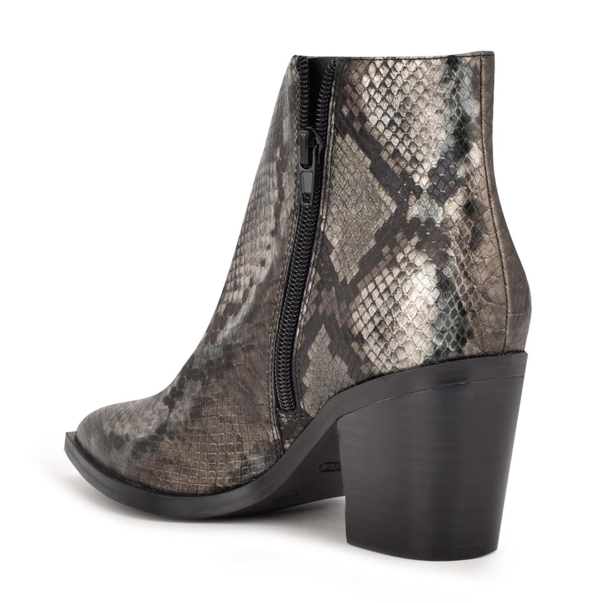 Nine West Wearit Block Heel Booties Snake | VLDX80421