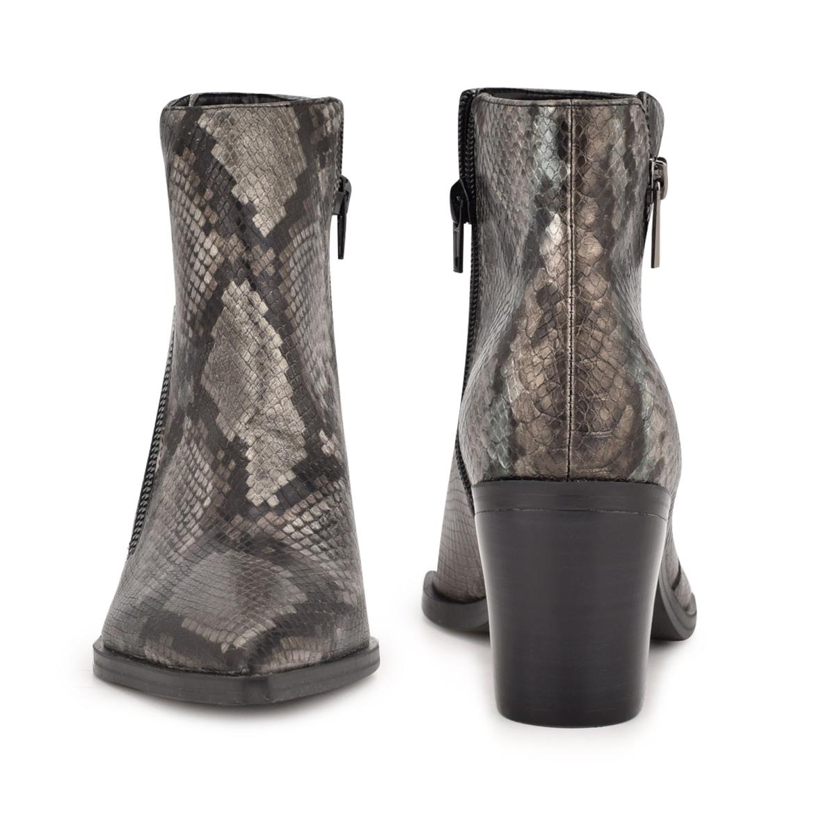 Nine West Wearit Block Heel Booties Snake | VLDX80421