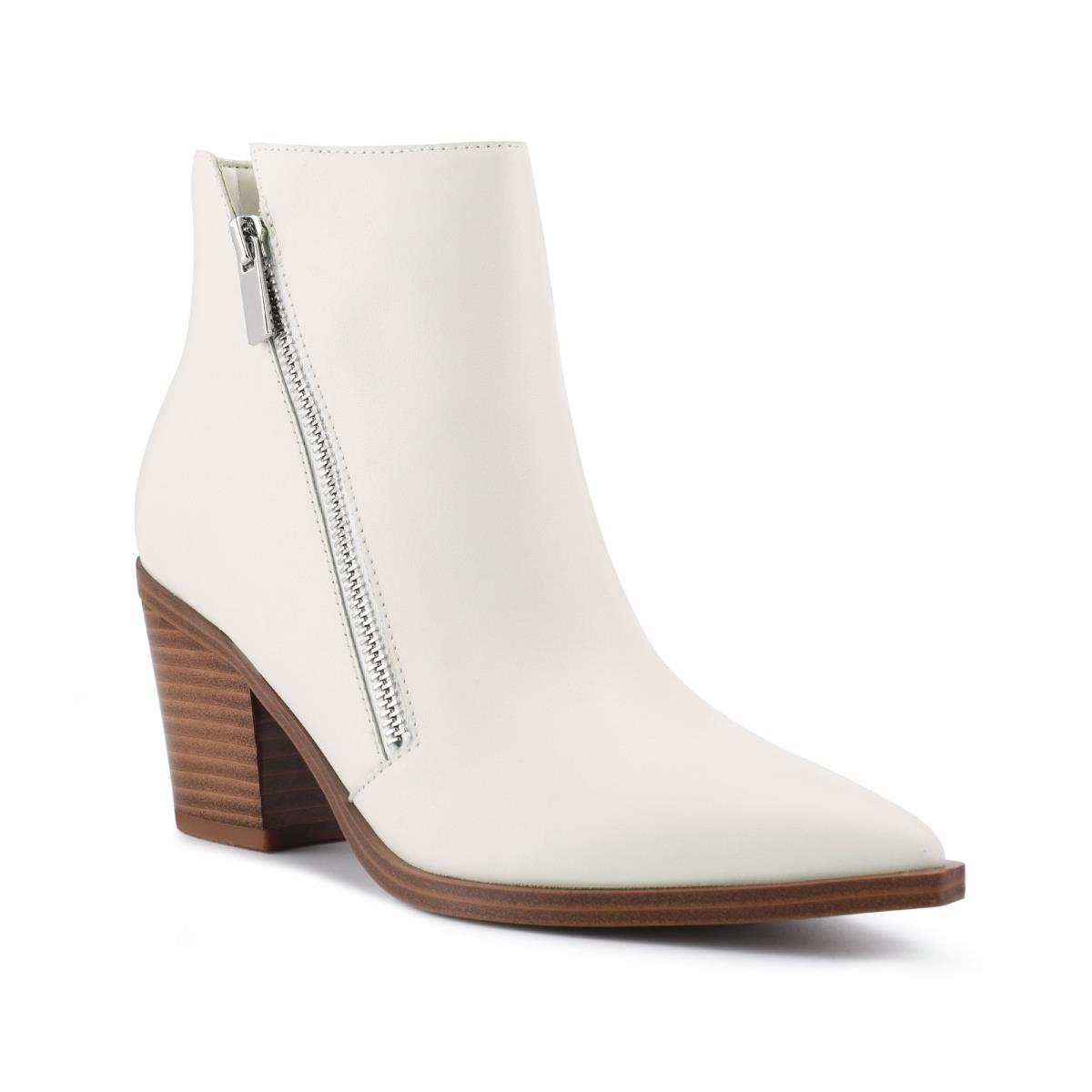 Nine West Wearit Block Heel Booties White | IVOB48075